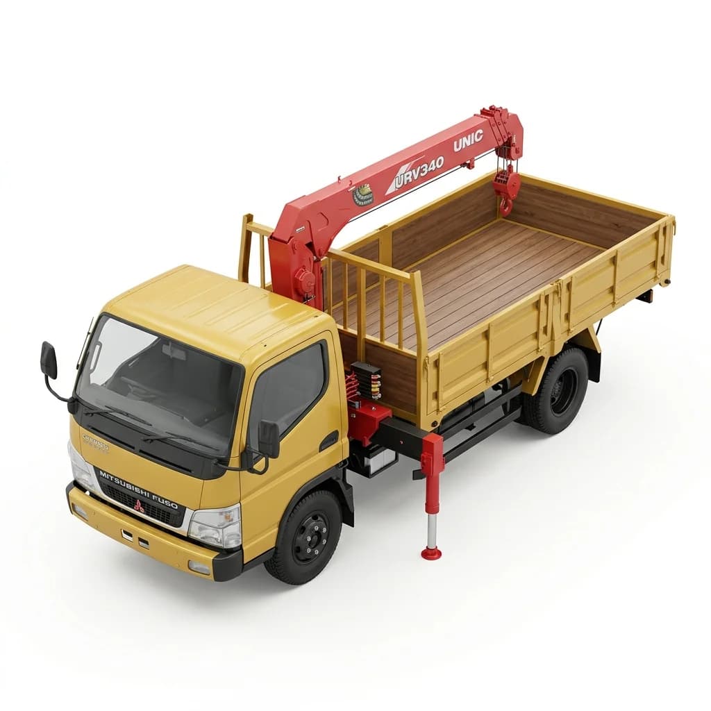 Sewa Truk Crane Foco 3 Ton (Truk 6 Roda CDD) Kapasitas Derek 3 Ton (Muatan Bak ~4 Ton) - Armada Hunimax