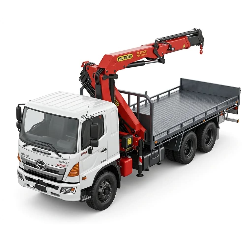 Sewa Truk Crane Foco 8 – 10 Ton (Tronton 10 Roda) Kapasitas Derek 8 – 10 Ton (Muatan Bak ~12 Ton) - Armada Hunimax