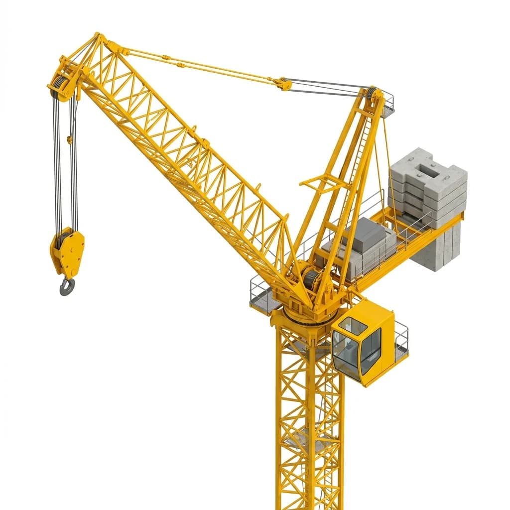 Sewa Tower Crane Luffing Jib 16 Ton Kapasitas Max 16 Ton (Jib Tekuk Atas) - Armada Hunimax