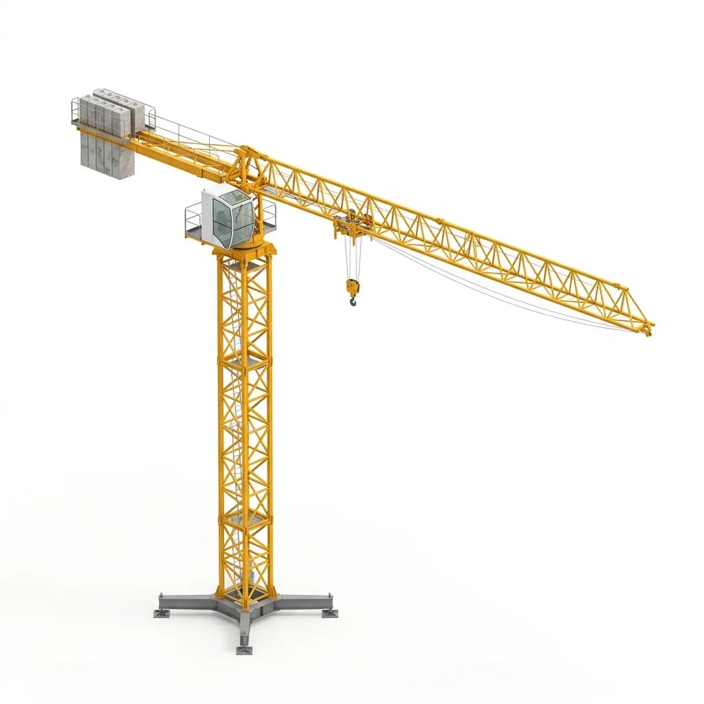 Sewa Tower Crane Flat Top 6 Ton Kapasitas Max 6 Ton (Tip Load 1.3 Ton) - Armada Hunimax