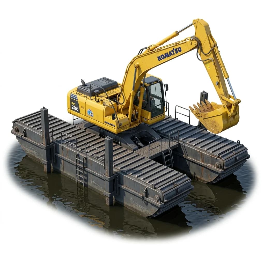 Sewa Excavator Amphibious (Swamp/Ponton) Terdekat Hunimax